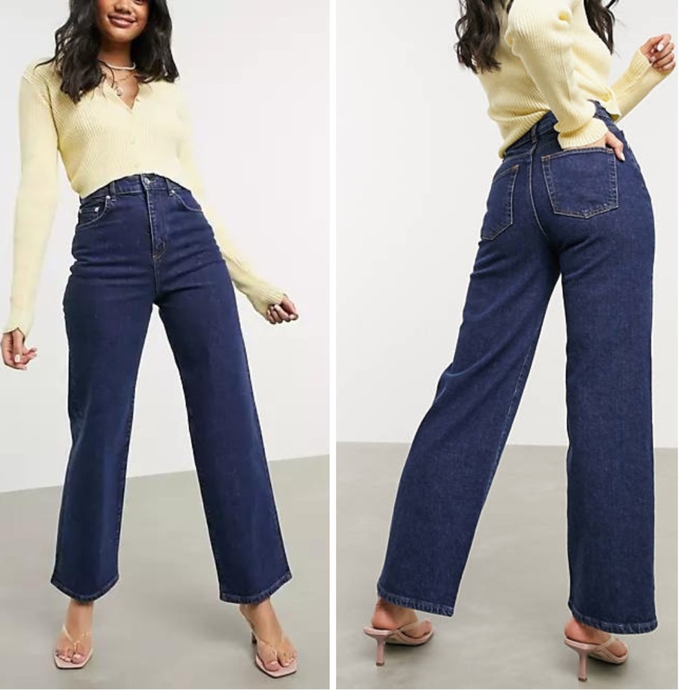 ASOS Design high rise wide leg Jean in vintage indigo 💫 slight stretch 🧿